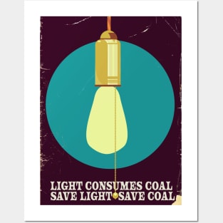 Save energy vintage poster Posters and Art